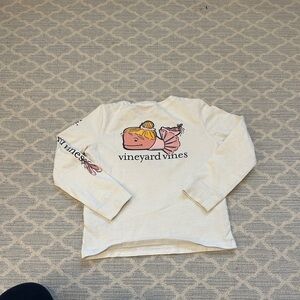 Vineyard Vines Kids Cream Long Sleeve Tee
